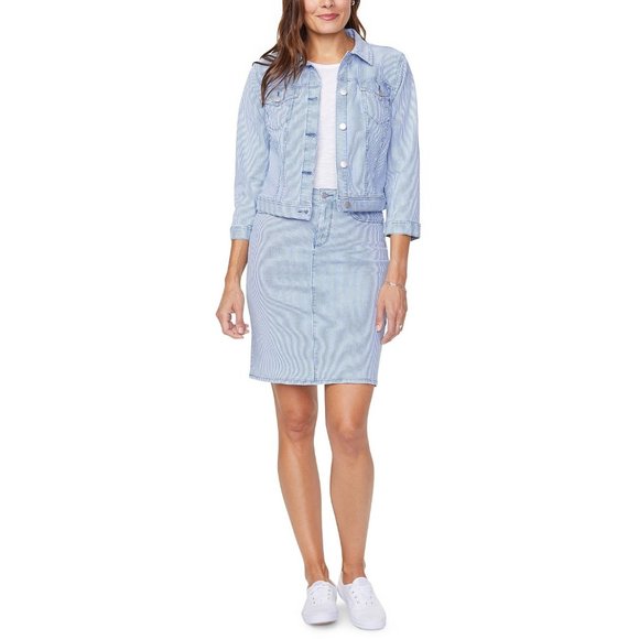 NWT NYDJ Denim Jean Jacket 3/4 Sleeves Blue Casual, Medium - Picture 1 of 4